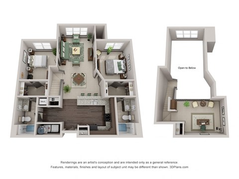 B8 Floor Plan with 1,232 Sq. Ft. at Streets of Greenbrier, Chesapeake, 23320